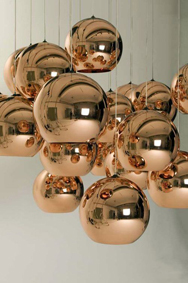 lampe globe en cuivre