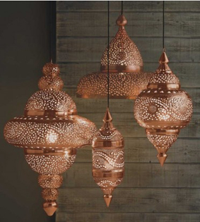 lampe style oriental cuivre