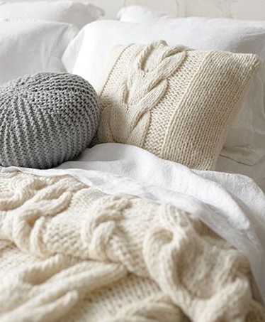 couverture douillette laine tricotée